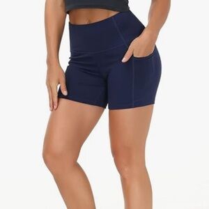 3"/5" High Waisted Tummy Control Spandex Booty Volleyball Gym Shorts Yoga Dance